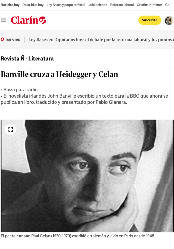 Nota en Revista Ñ de Conversación en las montañas
